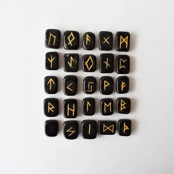 Futhark Rune Set | Gemstone Rune Stones | Runic Crystals