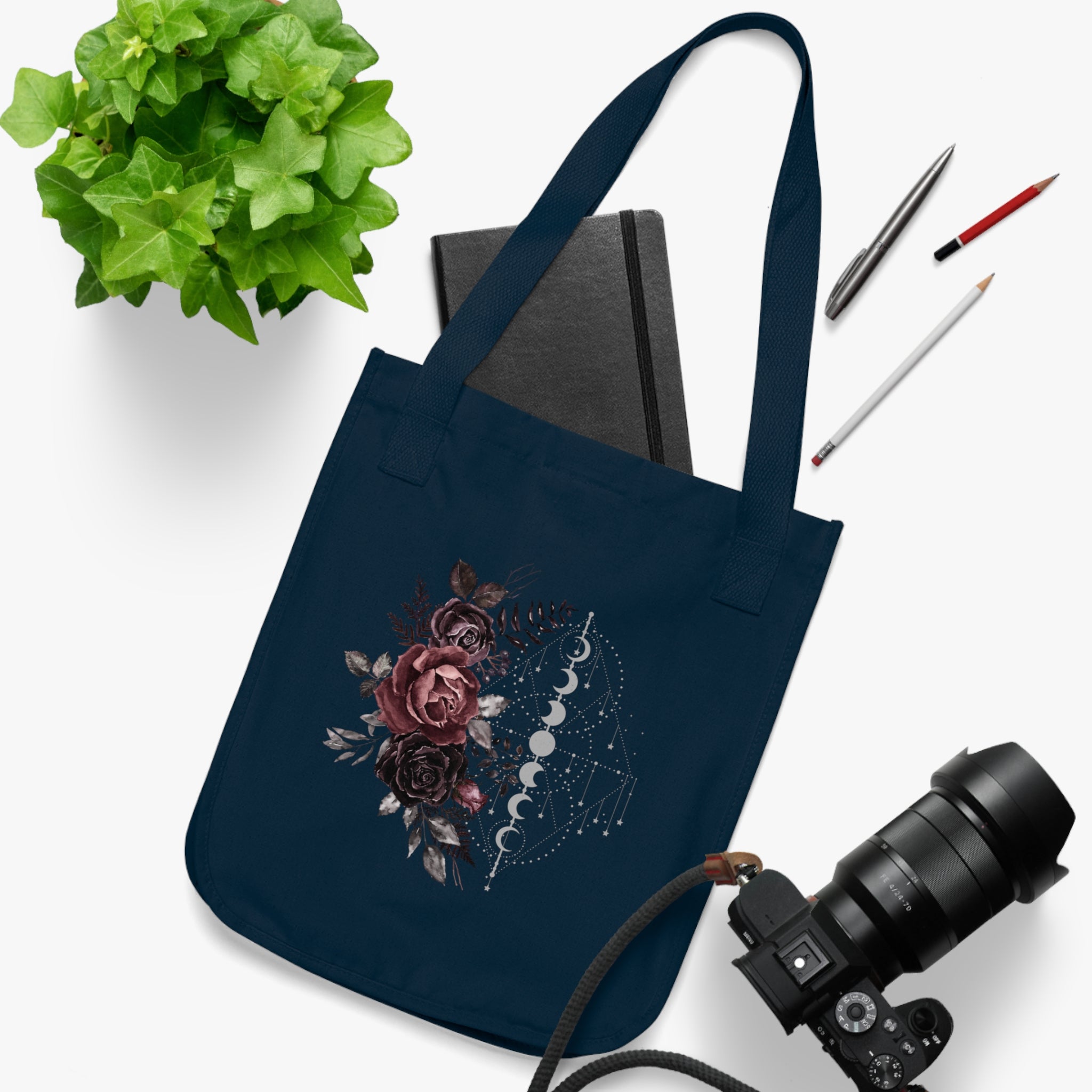 Rose & Moon Collection Organic Canvas Tote Bag
