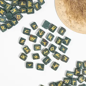 Futhark Rune Set | Gemstone Rune Stones | Runic Crystals