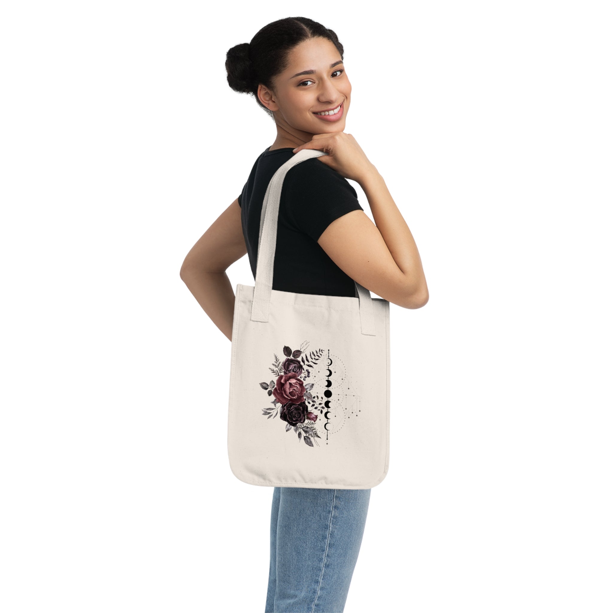 Rose & Moon Collection Organic Canvas Tote Bag