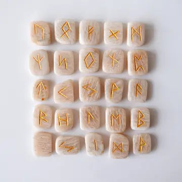 Futhark Rune Set | Gemstone Rune Stones | Runic Crystals