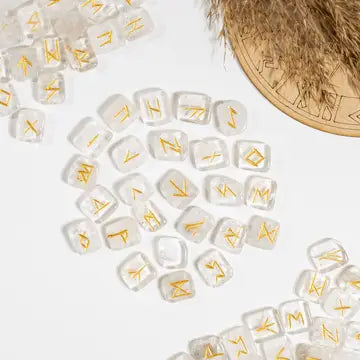Futhark Rune Set | Gemstone Rune Stones | Runic Crystals