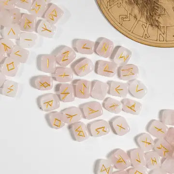 Futhark Rune Set | Gemstone Rune Stones | Runic Crystals