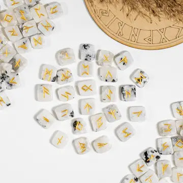 Futhark Rune Set | Gemstone Rune Stones | Runic Crystals