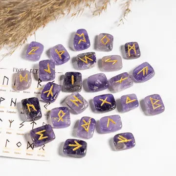Futhark Rune Set | Gemstone Rune Stones | Runic Crystals