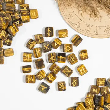 Futhark Rune Set | Gemstone Rune Stones | Runic Crystals